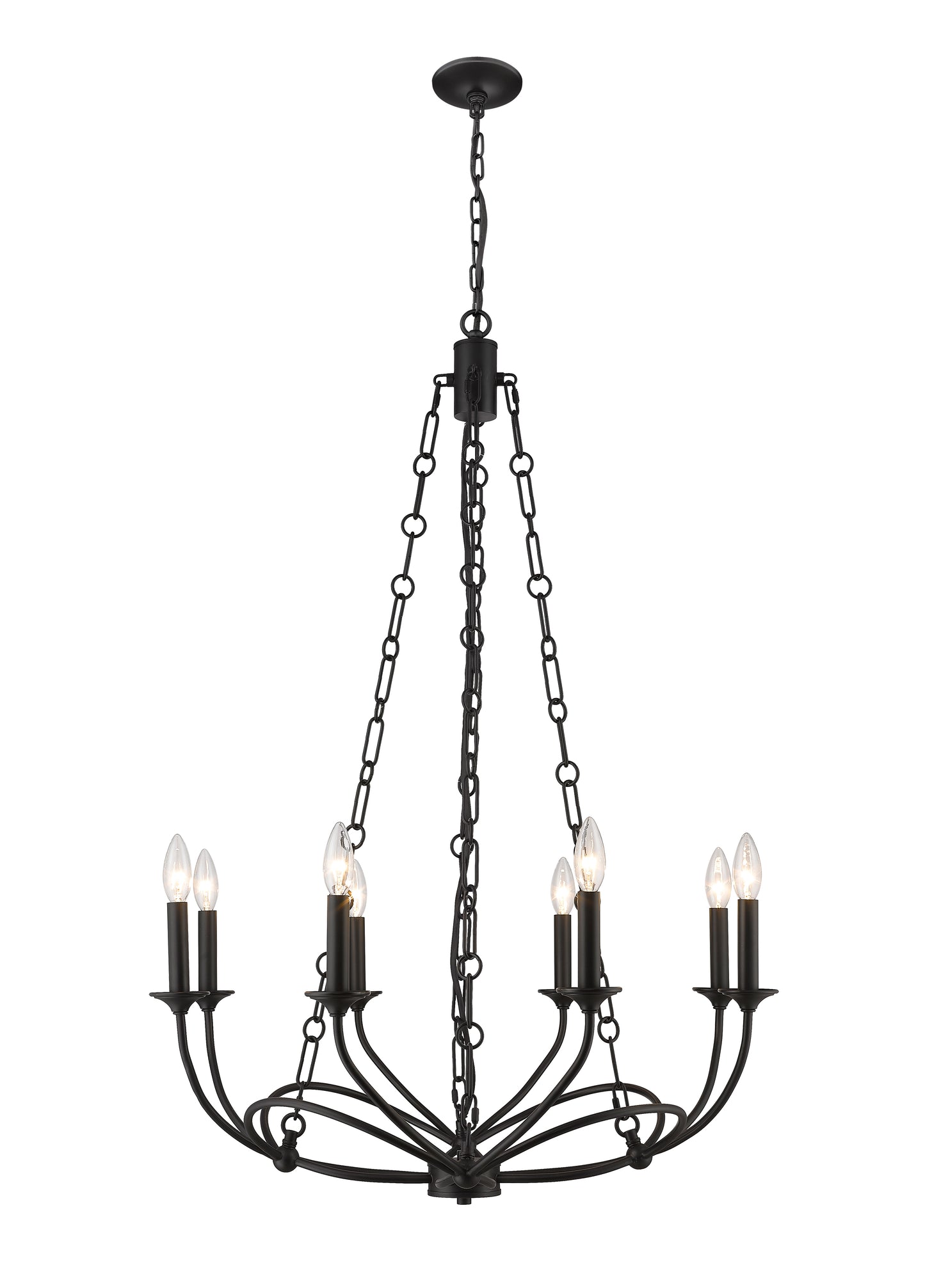 3500-8MB - Arabella 8 Light 28" Chandelier - Matte Black
