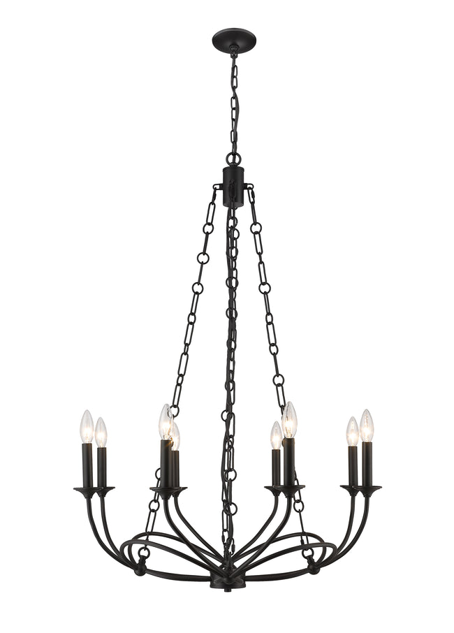 3500-8MB - Arabella 8 Light 28" Chandelier - Matte Black