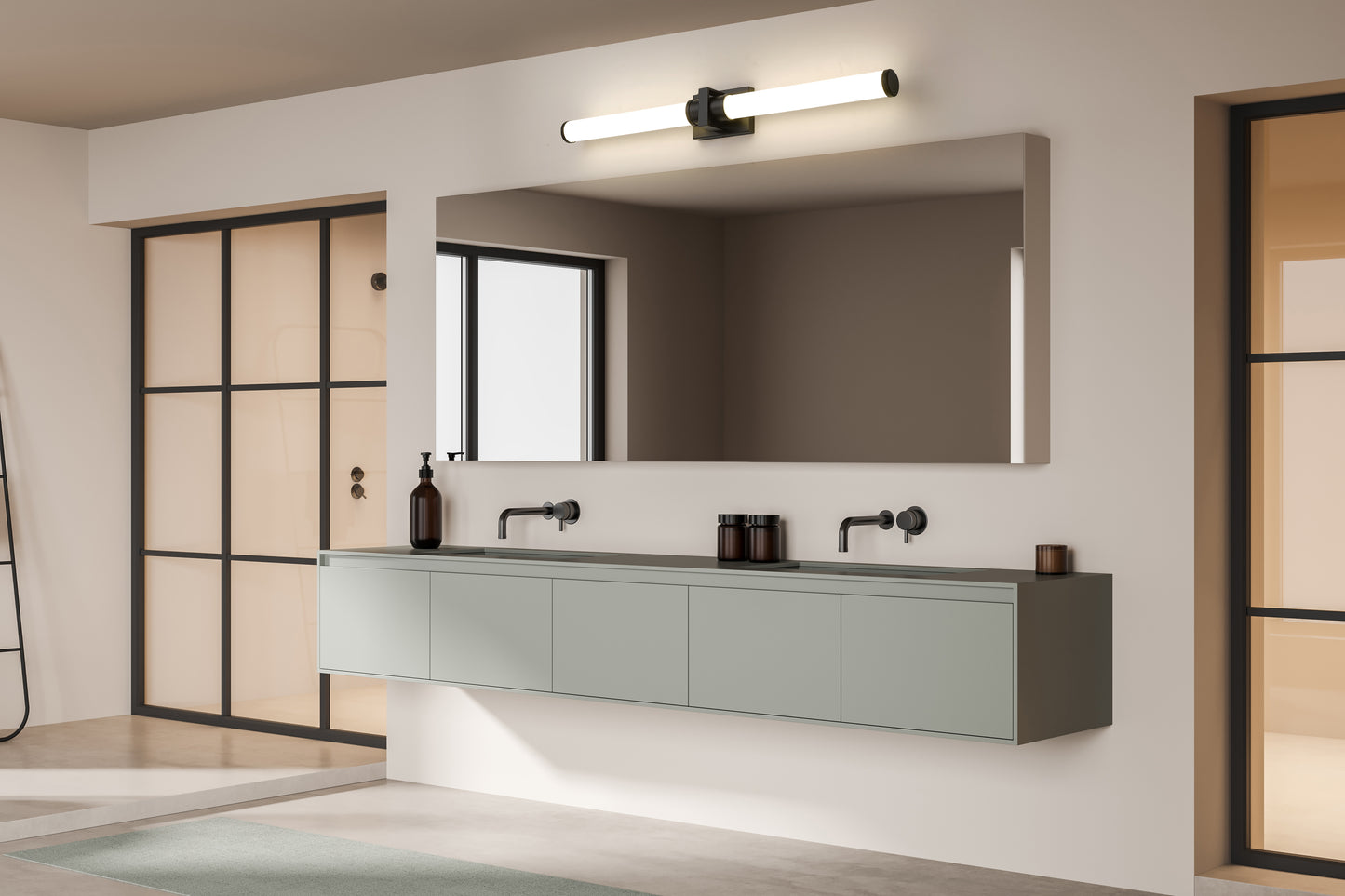 1019-40W-MB-LED - Idris 1 Light 40" Vanity - Matte Black