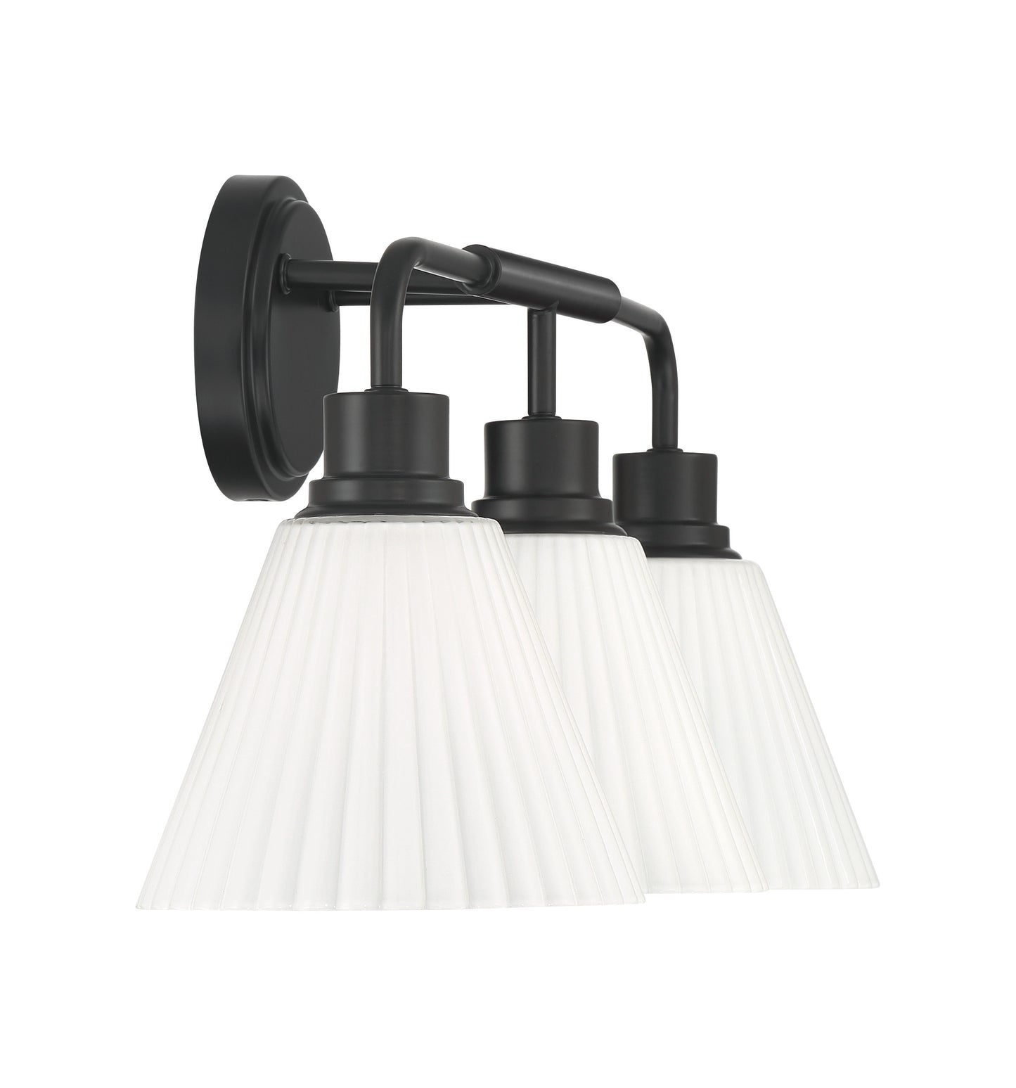 62303-FB - Pleated II 3 Light 25" Wide Vanity Light - Flat Black