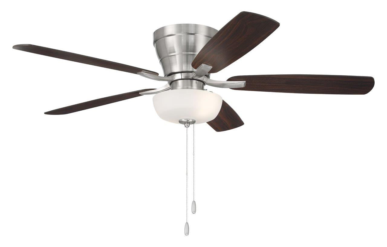 WHL52BNK5C1 - Wheeler 52 2-Light Bowl 52" 5 Blade Ceiling Fan with Light Kit - Brushed Nickel