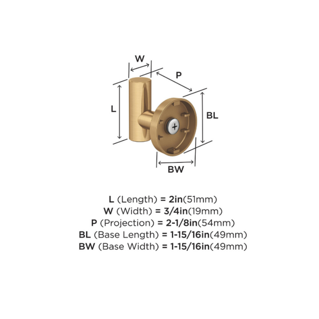 BH26542CZ - Arrondi Collection Single Robe Hook - Champagne Bronze