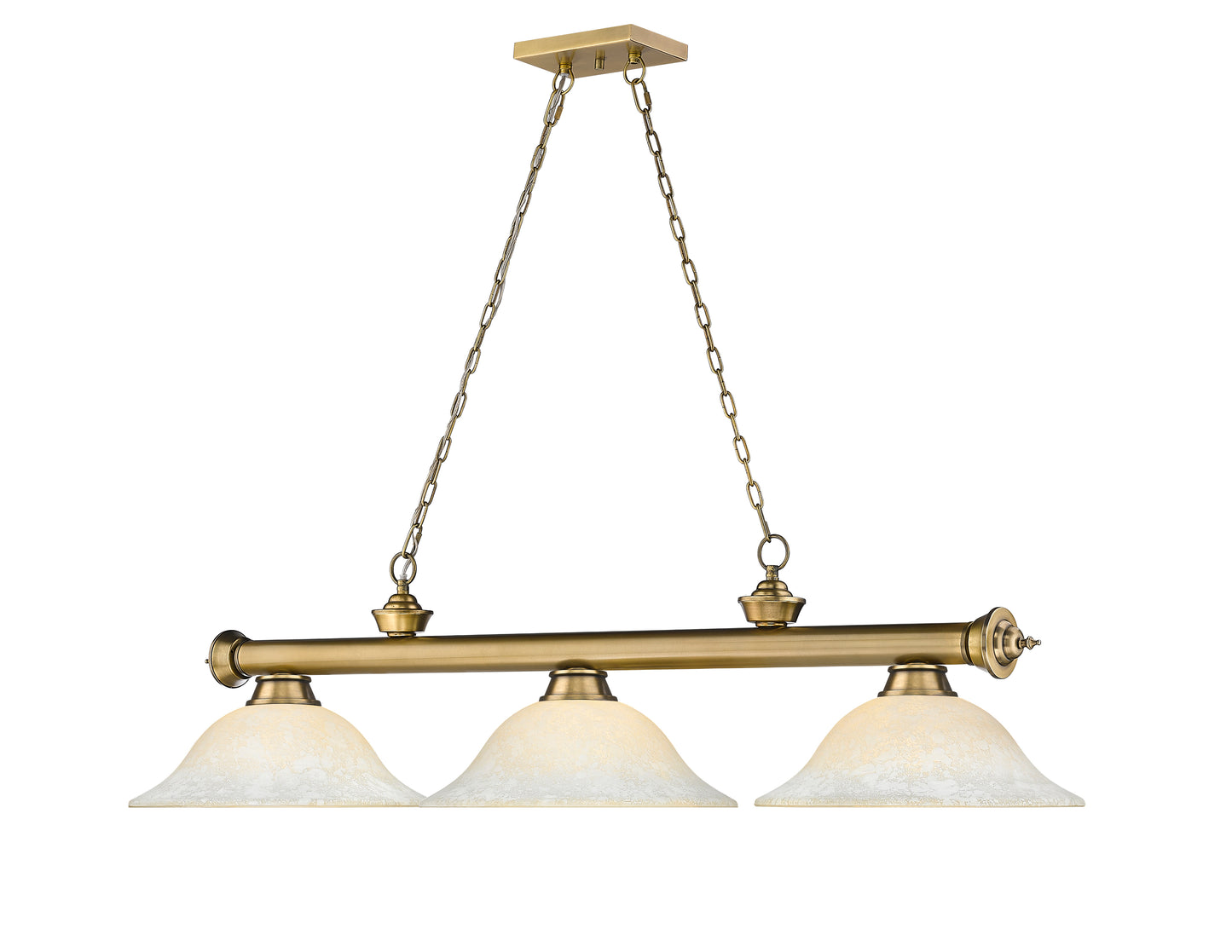 2306-3RB-WM16 - Cordon 3 Light 58" Billiard - Rubbed Brass