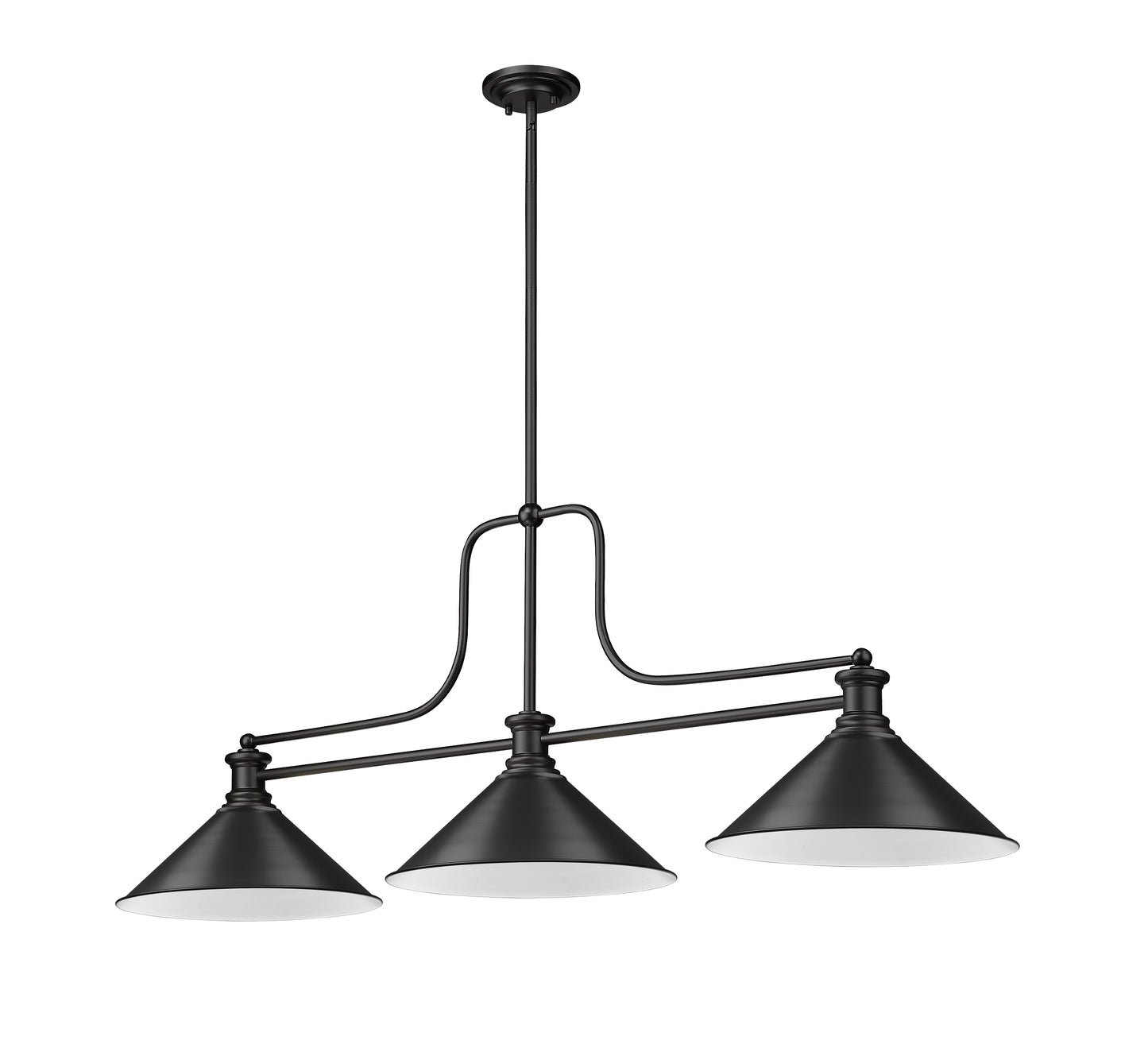 725-3MB-MB15 - Melange 3 Light 52" Billiard - Matte Black