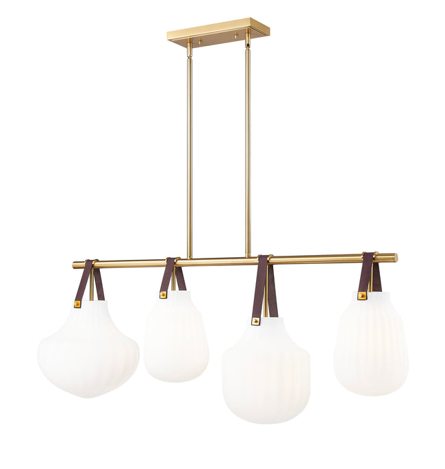 7513-4L-MGLD - Newbury 4 Light 13" Pendant - Modern Gold