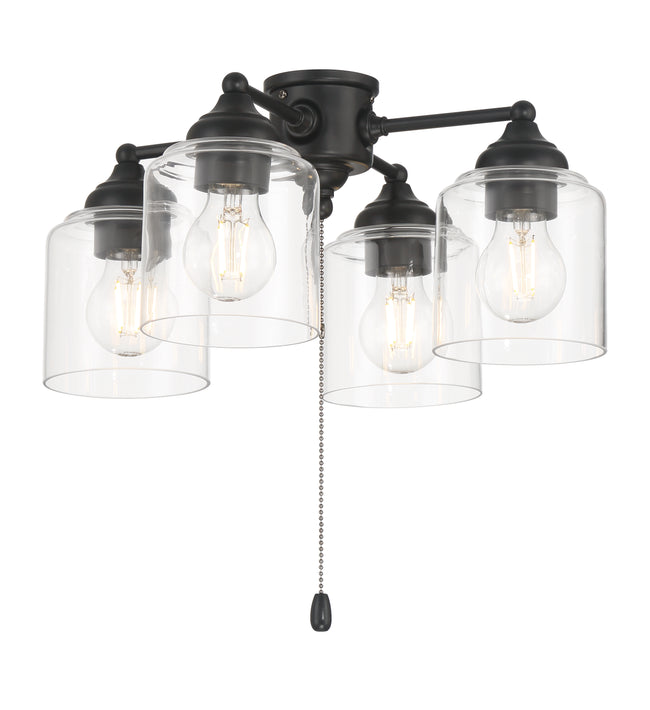LK2606-4L-LED-FB - 4 Light Light Kit in Flat Black (Clear Glass)