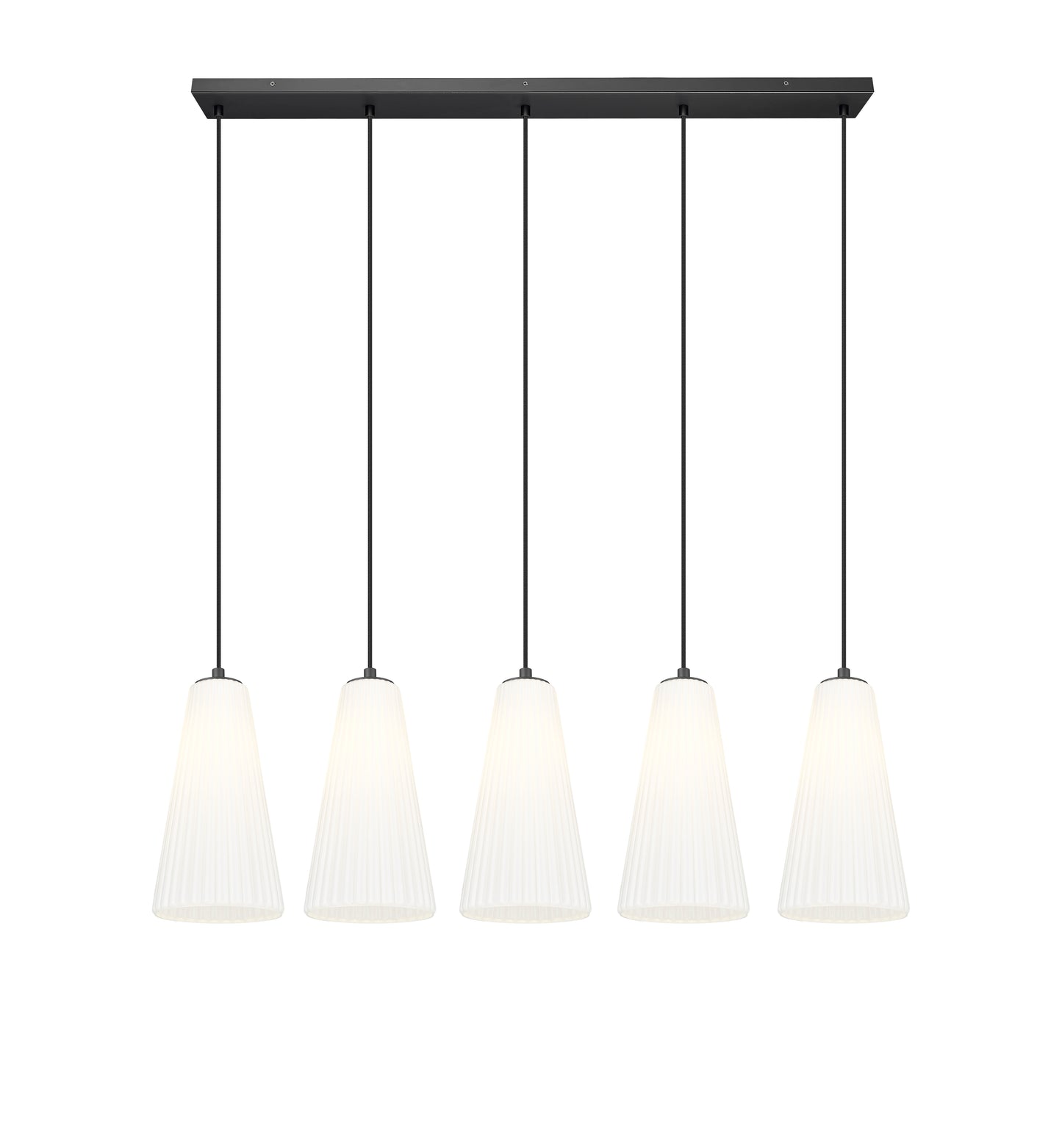 3043P7-5L-MB - Farrell 5 Light Linear 42" Chandelier - Matte Black