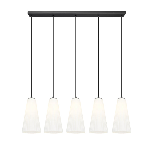 3043P7-5L-MB - Farrell 5 Light Linear 42" Chandelier - Matte Black