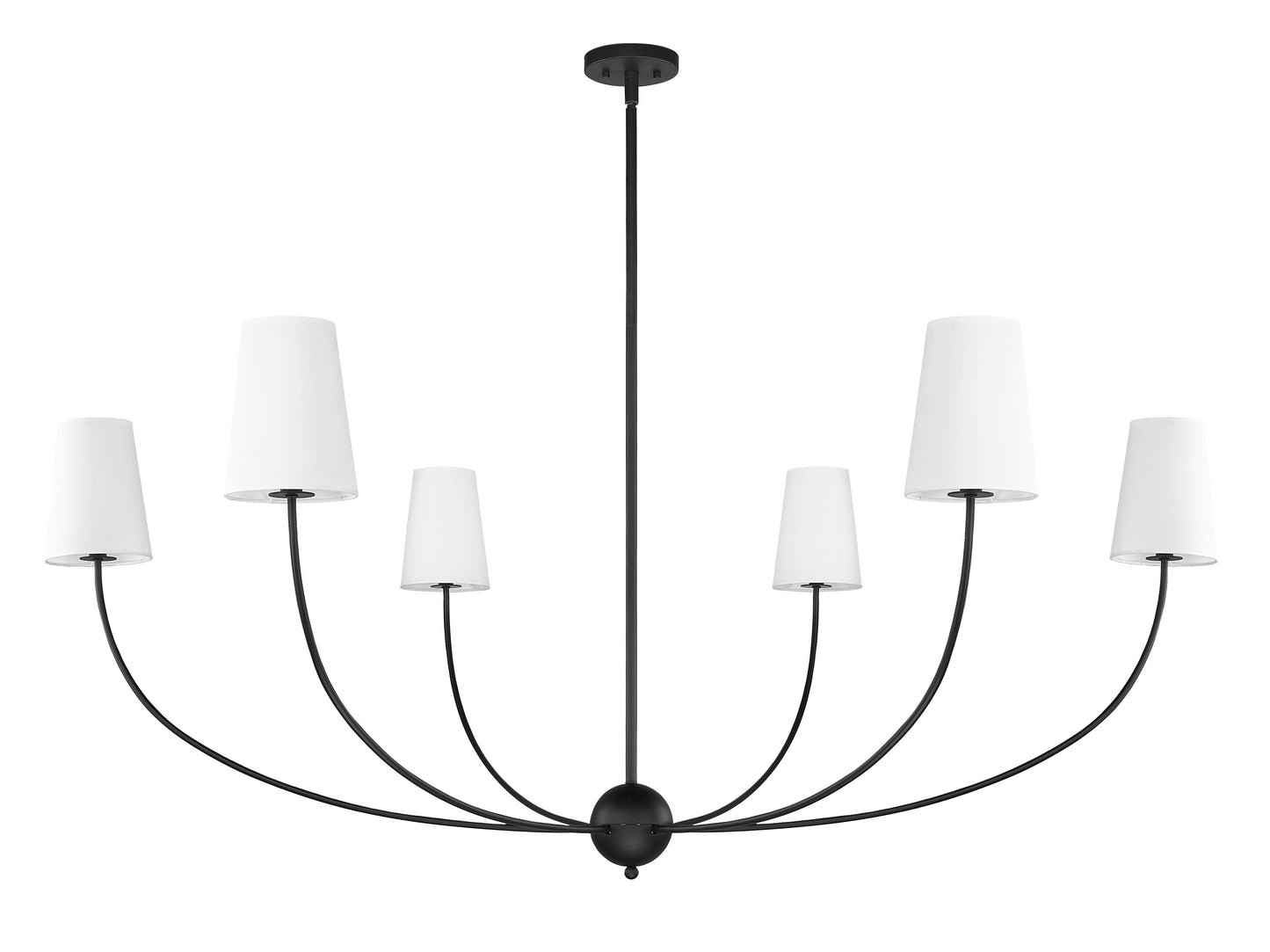 3040-62MB - Shannon 6 Light 62" Chandelier - Matte Black