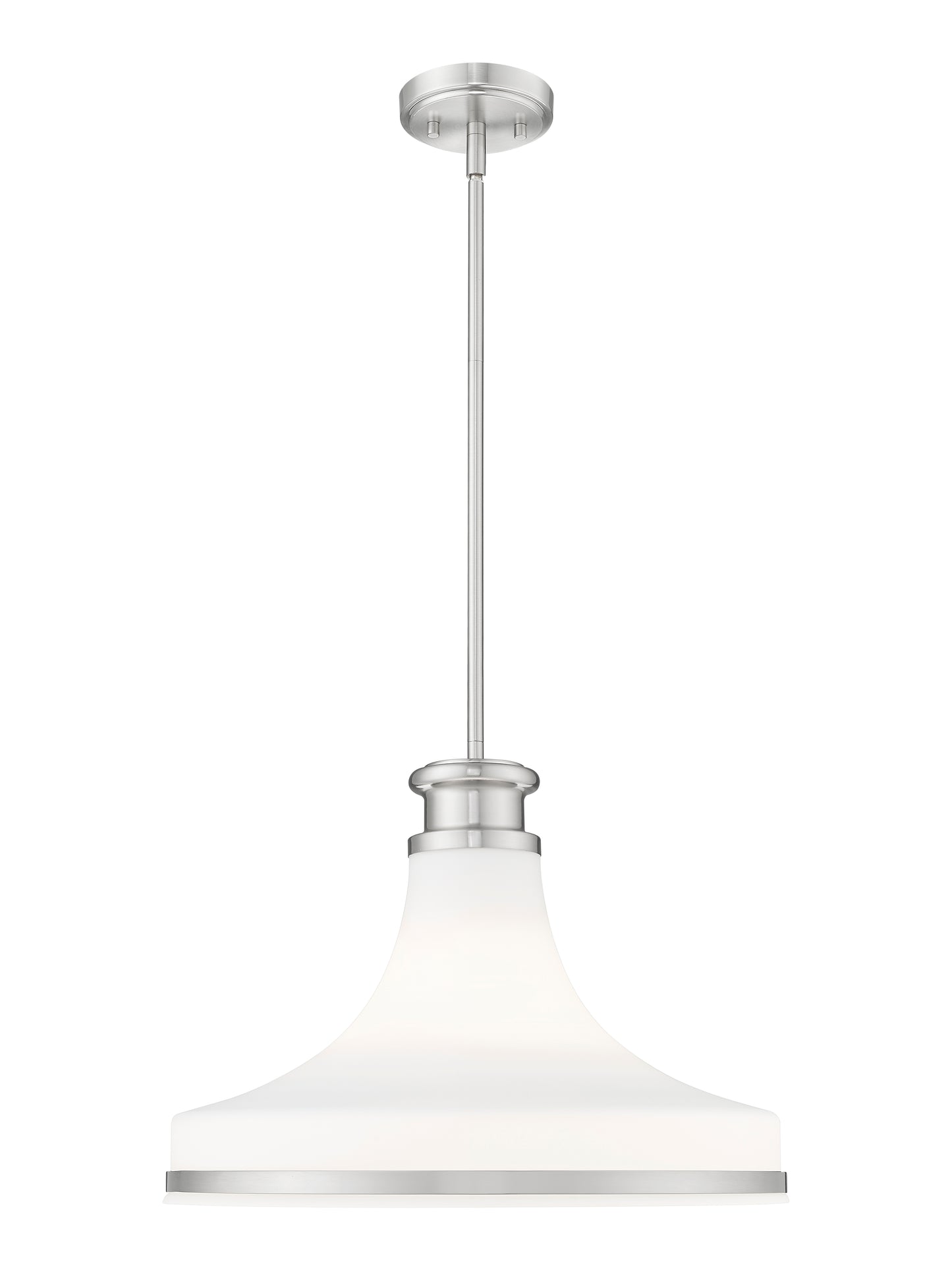 831P18-BN - Reznor 1 Light 18" Pendant - Brushed Nickel