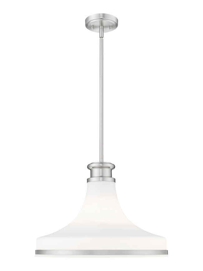 831P18-BN - Reznor 1 Light 18" Pendant - Brushed Nickel
