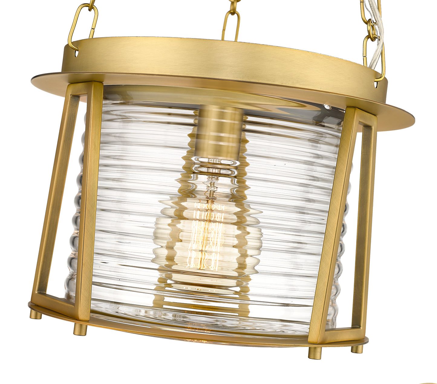 7503P13-RB - Cape Harbor 1 Light 13" Pendant - Rubbed Brass
