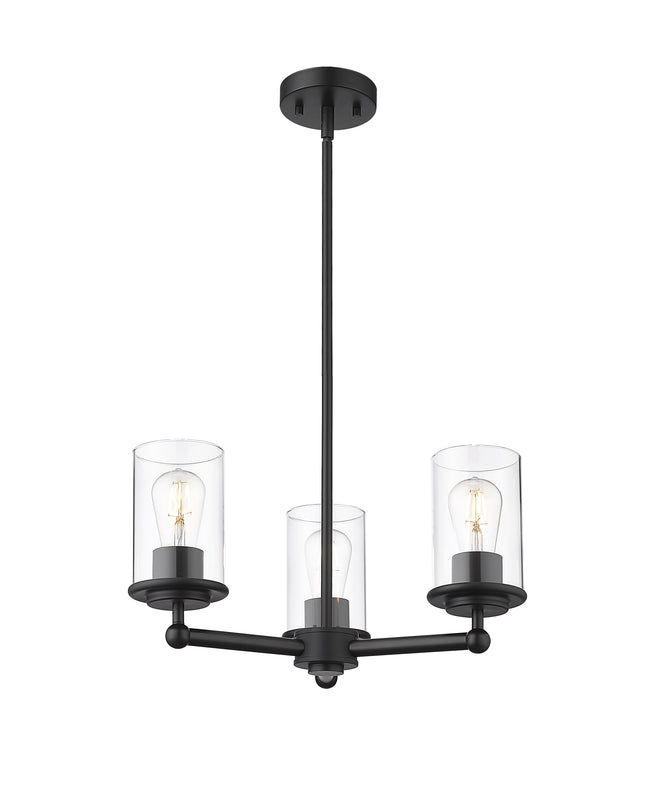742-3MB - Thayer 3 Light 19" Chandelier - Matte Black