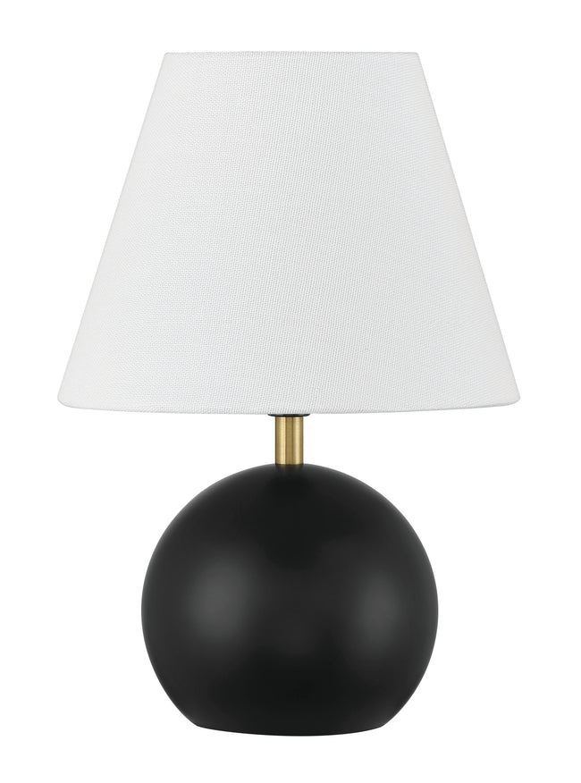 87012FBSB-T - Olive 1 Light 11.57" High Table Lamp - Flat Black / Satin Brass