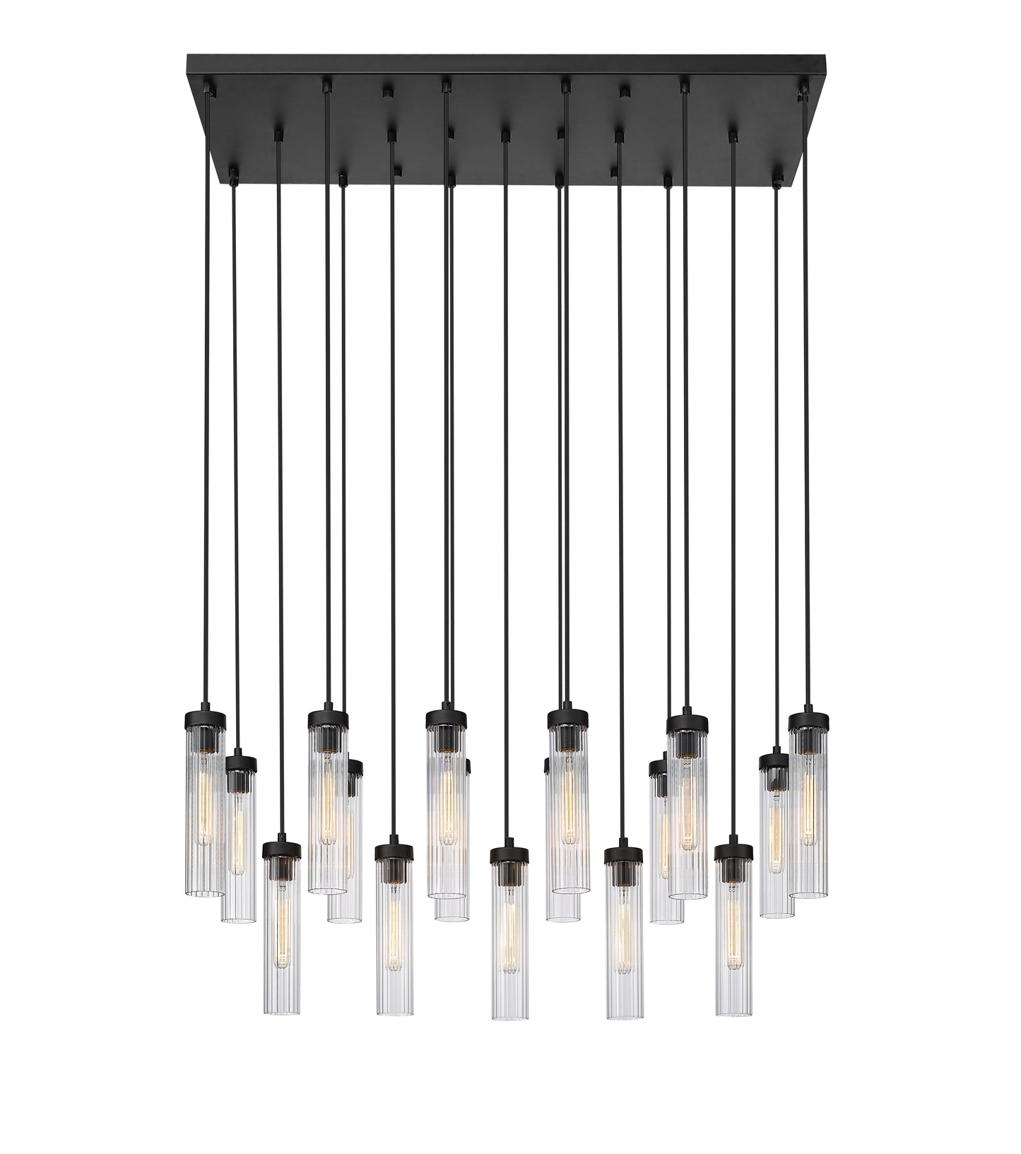 740P-17L-MB - Beau 17 Light Linear 42" Chandelier - Matte Black