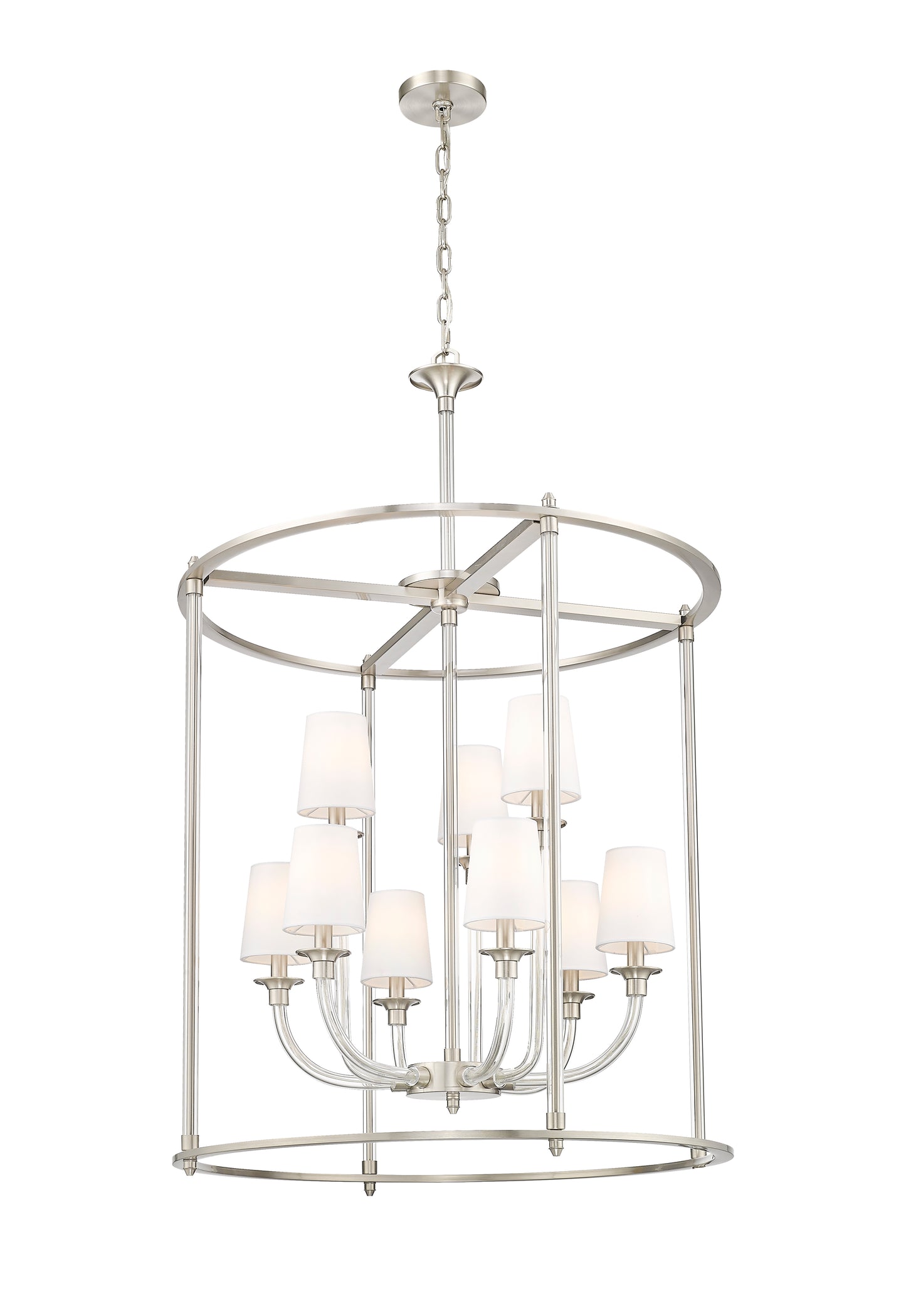 1950-9C-BN - Katerina 9 Light 28" Chandelier - Brushed Nickel