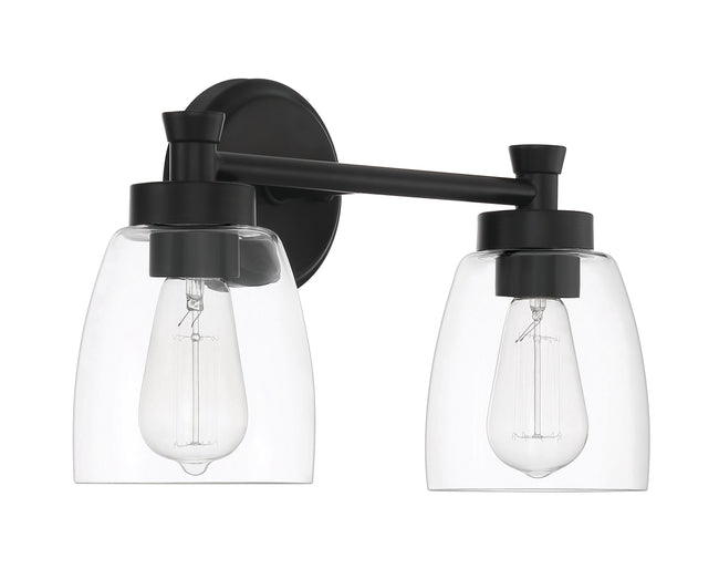 12716FB2 - Henning 2 Light 16" Wide Vanity Light - Flat Black