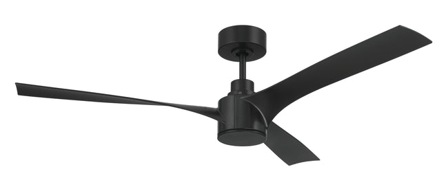 PHB52FB3 - Phoebe 52" 3-Blade Indoor/Outdoor Damp Ceiling Fan 52" 3 Blade Indoor Outdoor Ceiling Fan with Light Kit - Flat Black