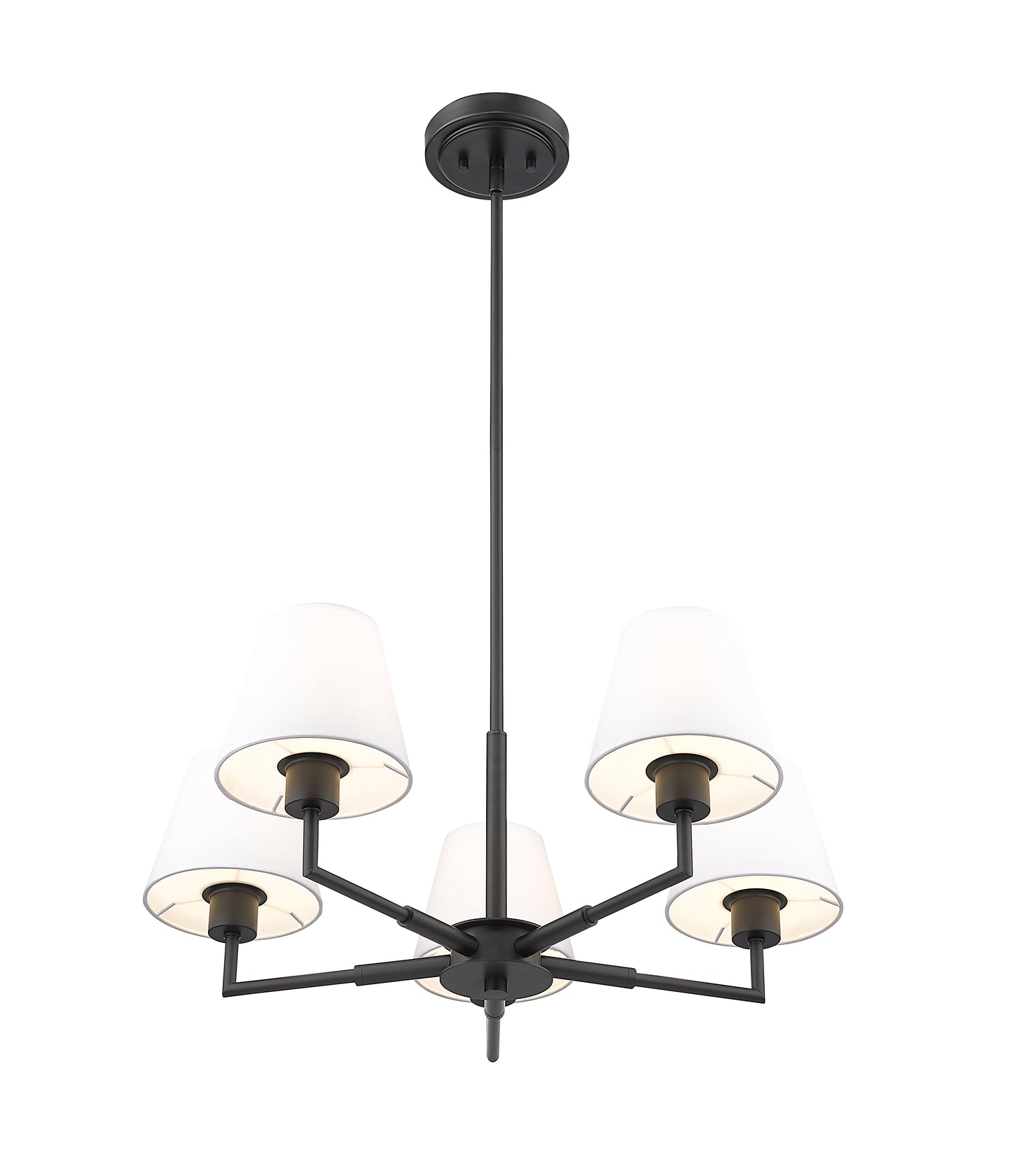 744-26R-MB - Leila 5 Light 26" Chandelier - Matte Black