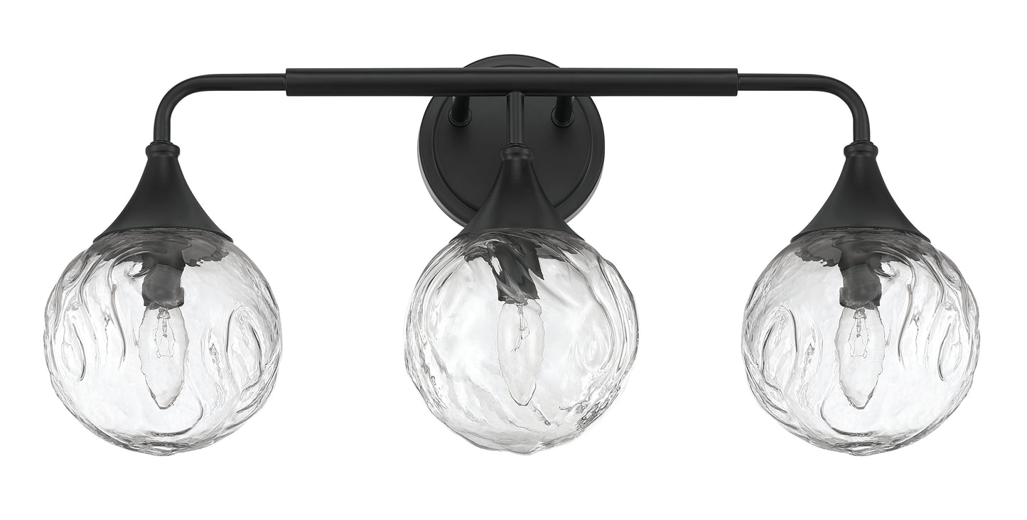 61203-FB - Reflection 3 Light 24" Wide Vanity Light - Flat Black