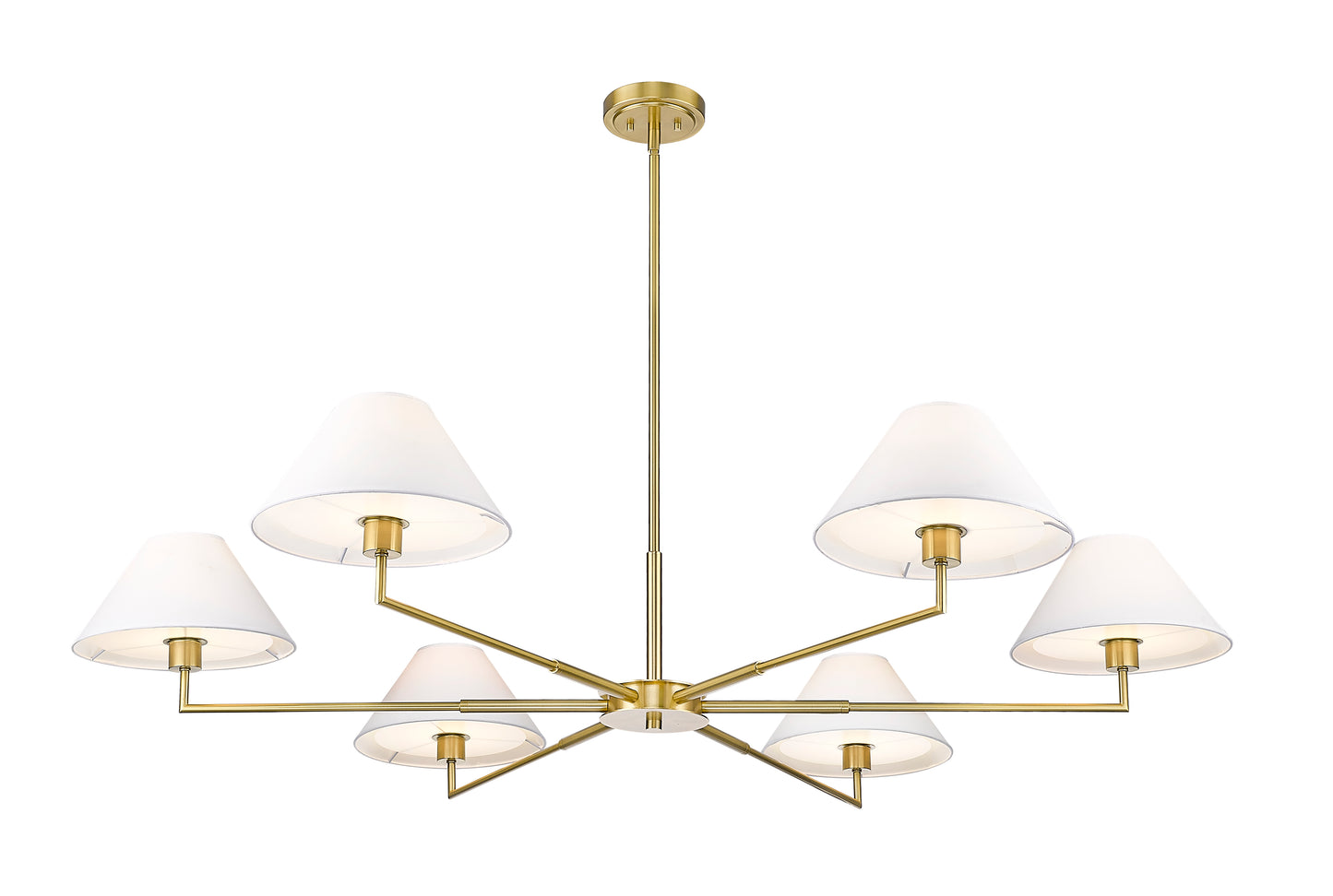 744-63R-LG - Leila 6 Light 63" Chandelier - Luxe Gold