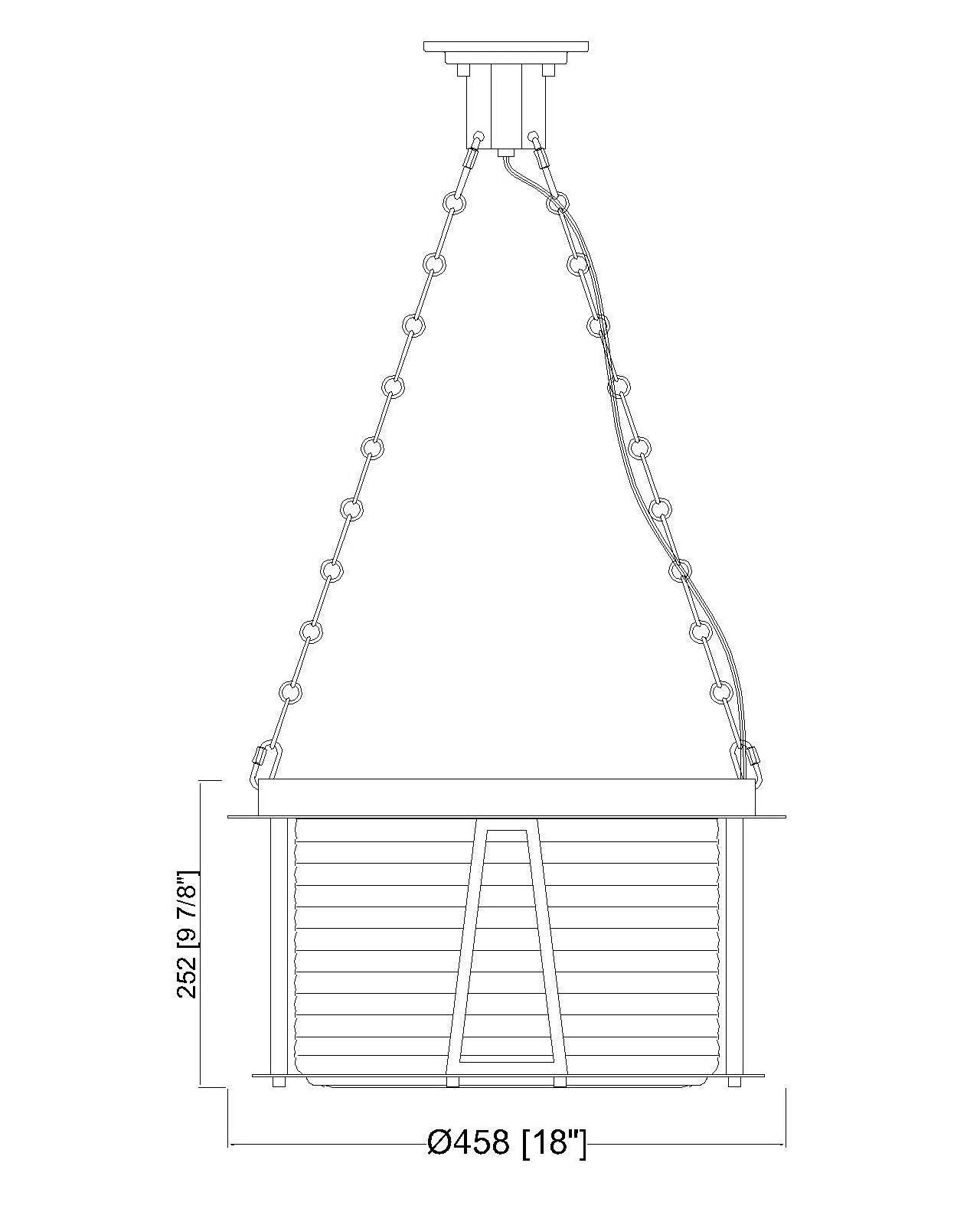 7503P18-RB - Cape Harbor 3 Light 18" Pendant - Rubbed Brass
