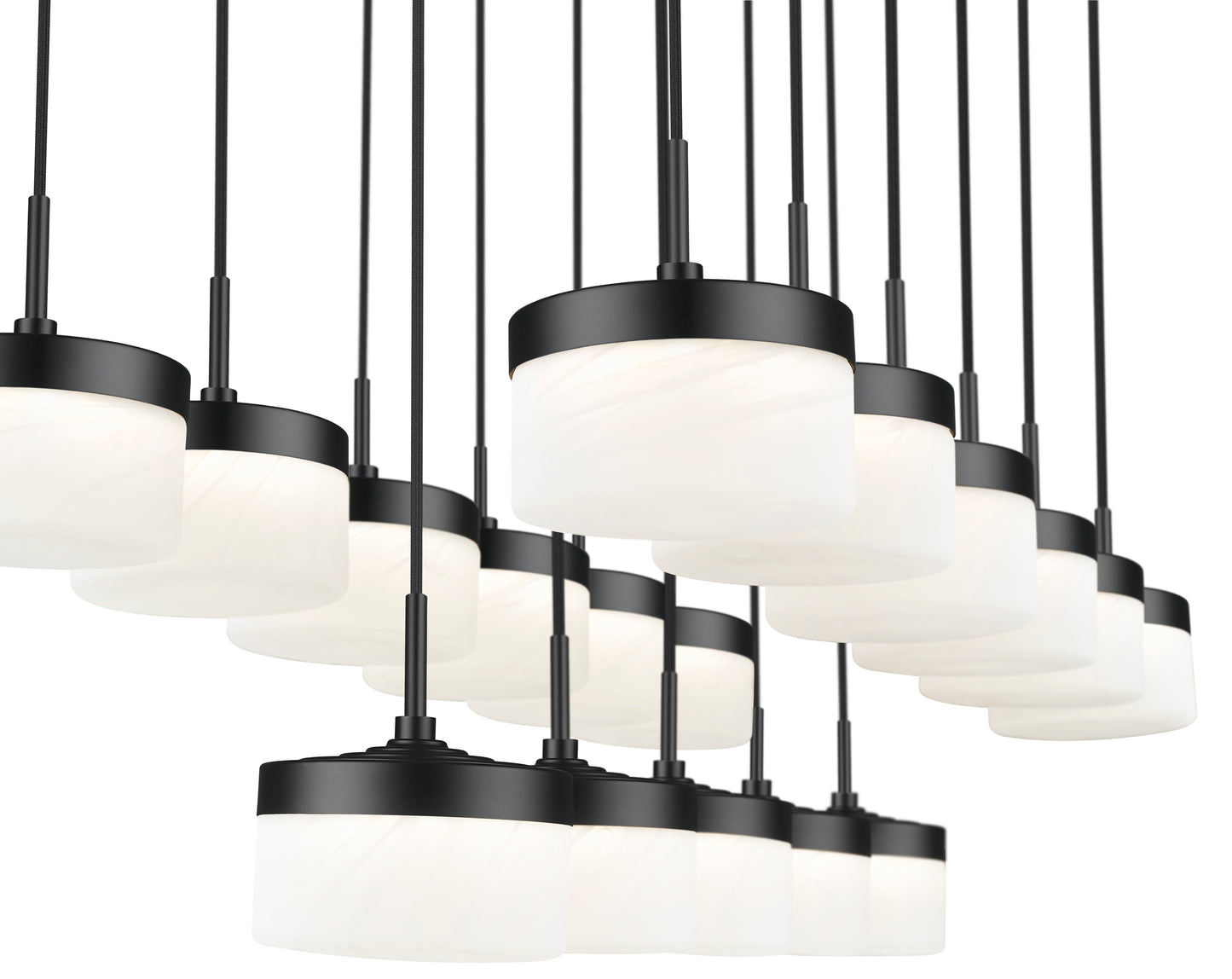 827P6-17L-MB-LED - Renaud 17 Light Linear 47" Chandelier - Matte Black
