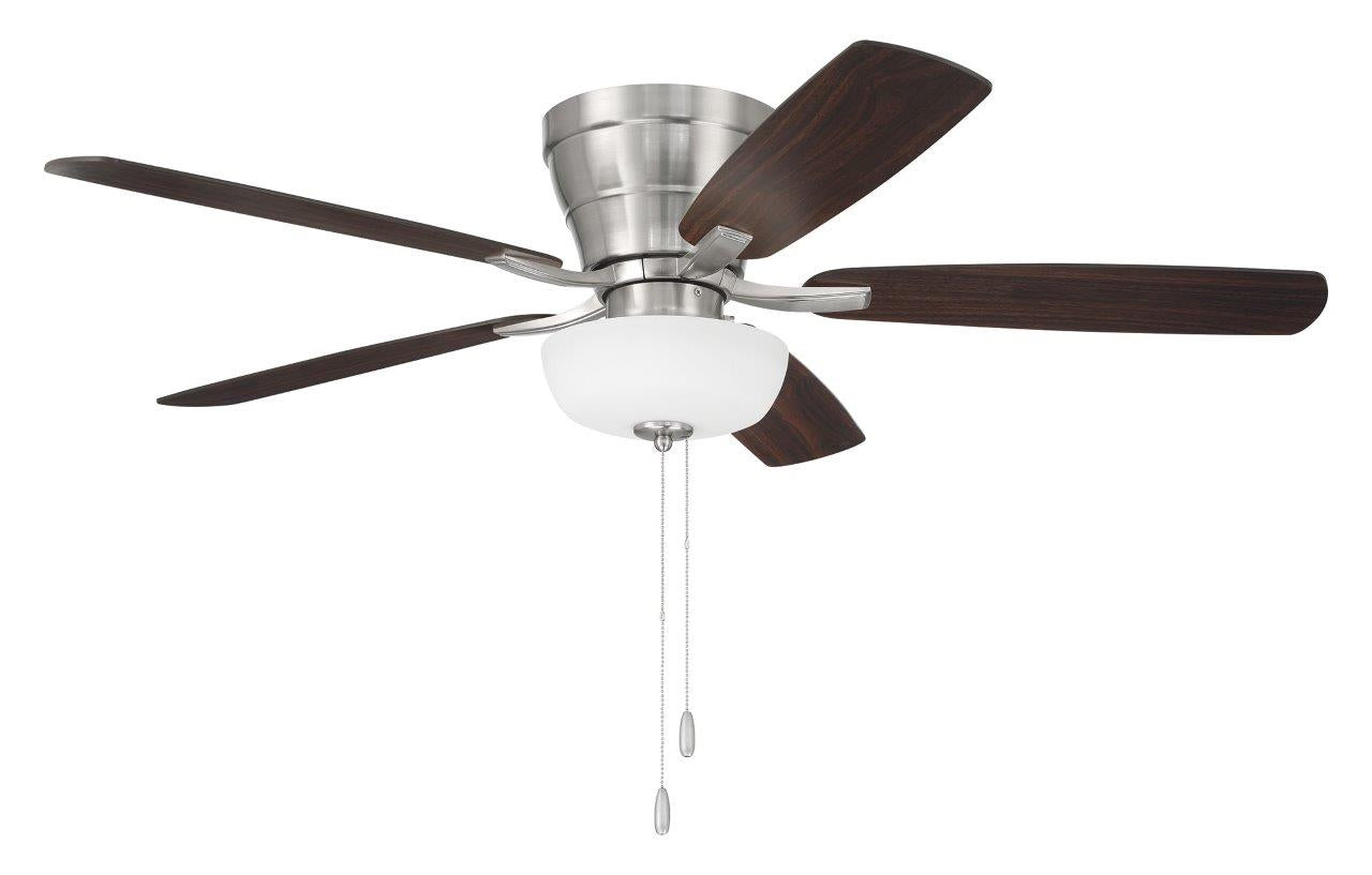 WHL52BNK5C1 - Wheeler 52 2-Light Bowl 52" 5 Blade Ceiling Fan with Light Kit - Brushed Nickel