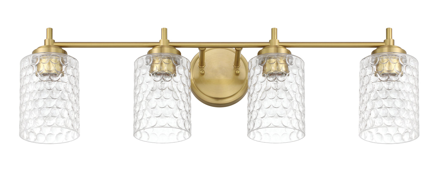 60504-SB - Claire 4 Light 30" Wide Vanity Light - Satin Brass