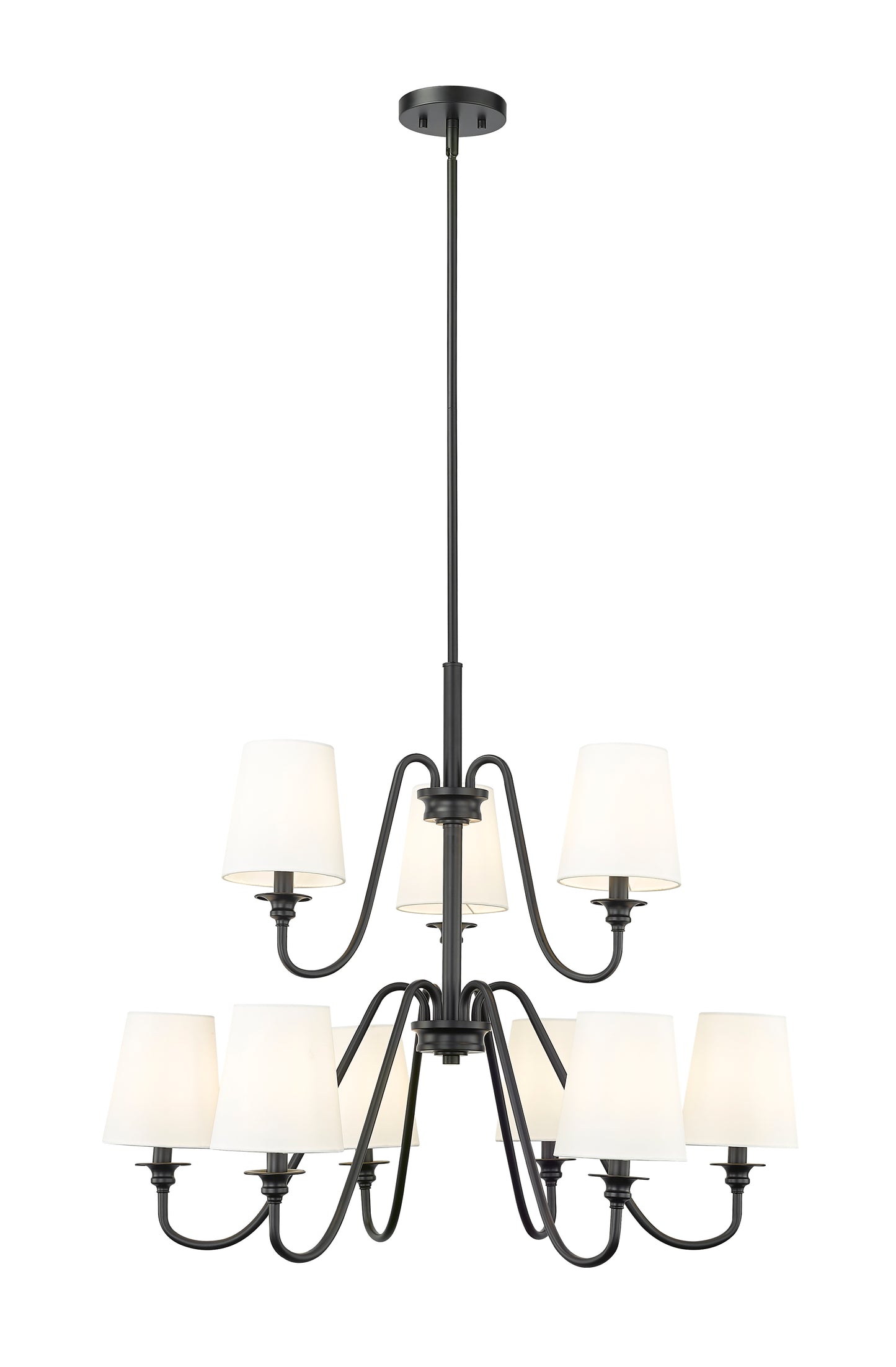 7509-9-32MB - Gianna 9 Light 32" Chandelier - Matte Black