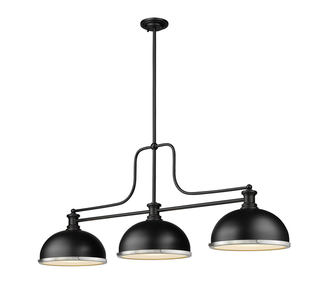 725-3MB-D12MB+BN - Melange 3 Light 52" Billiard - Matte Black