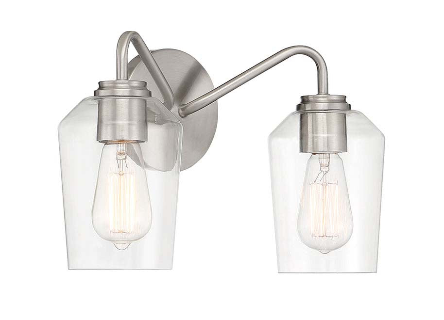 56102-BNK - Shayna 2 Light 15" Wide Vanity Light - Brushed Nickel