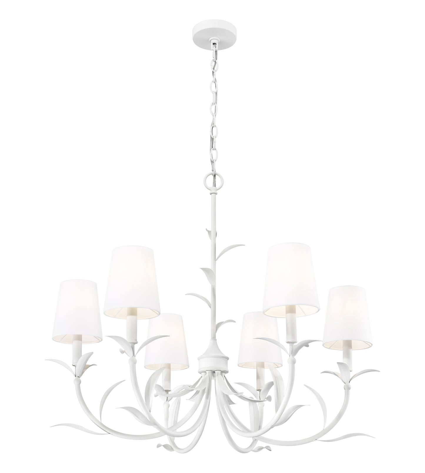830-31TXWH - Aslin 6 Light 31" Chandelier - Textured White
