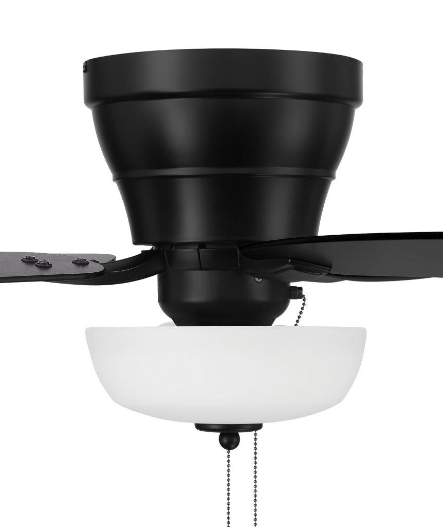 WHL52FB5C1 - Wheeler 52 2-Light Bowl 52" 5 Blade Ceiling Fan with Light Kit - Flat Black