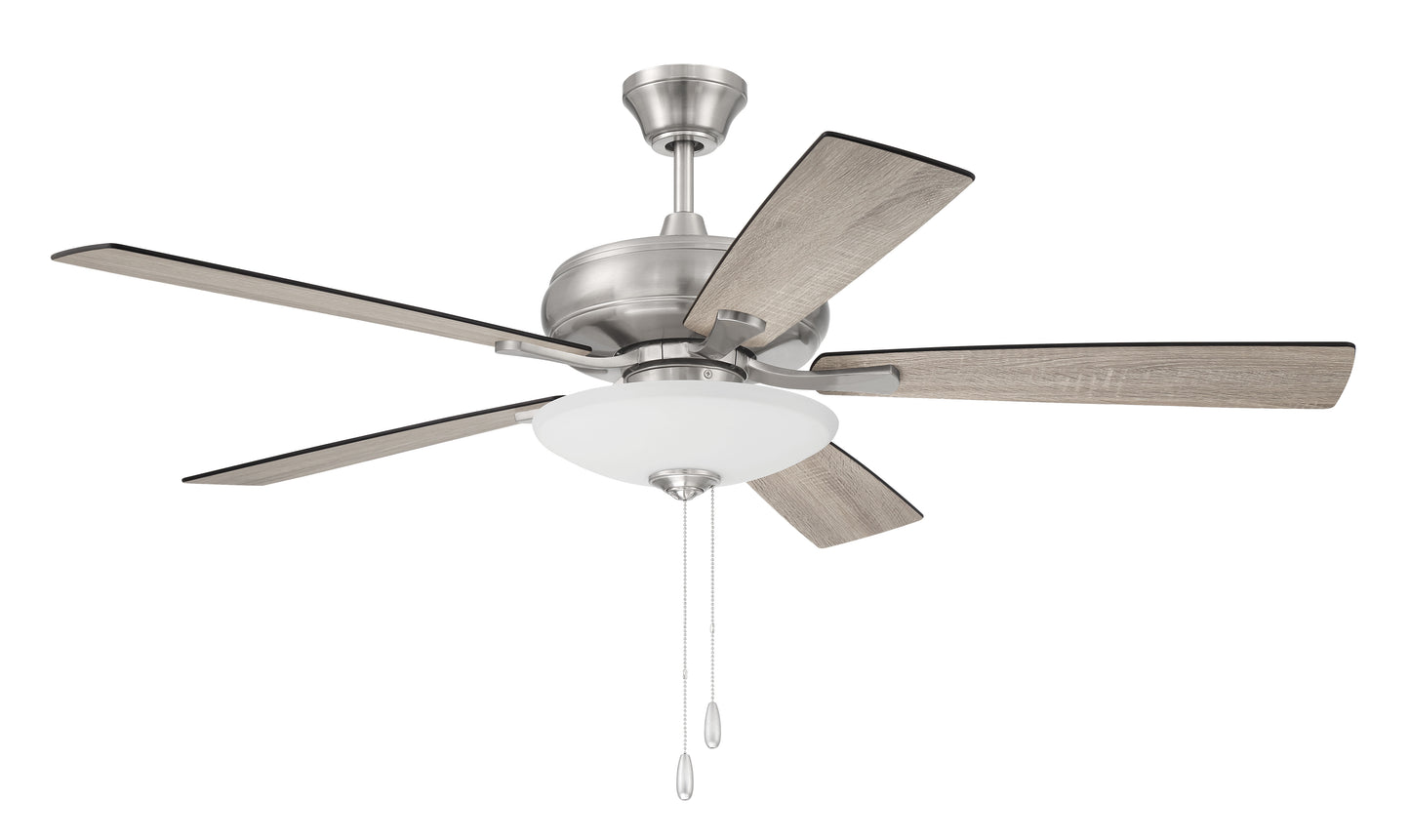 ECF111BNK5-DWWLN - Eos 3 Light Bowl 52" 5 Blade Ceiling Fan with Light Kit - Brushed Nickel