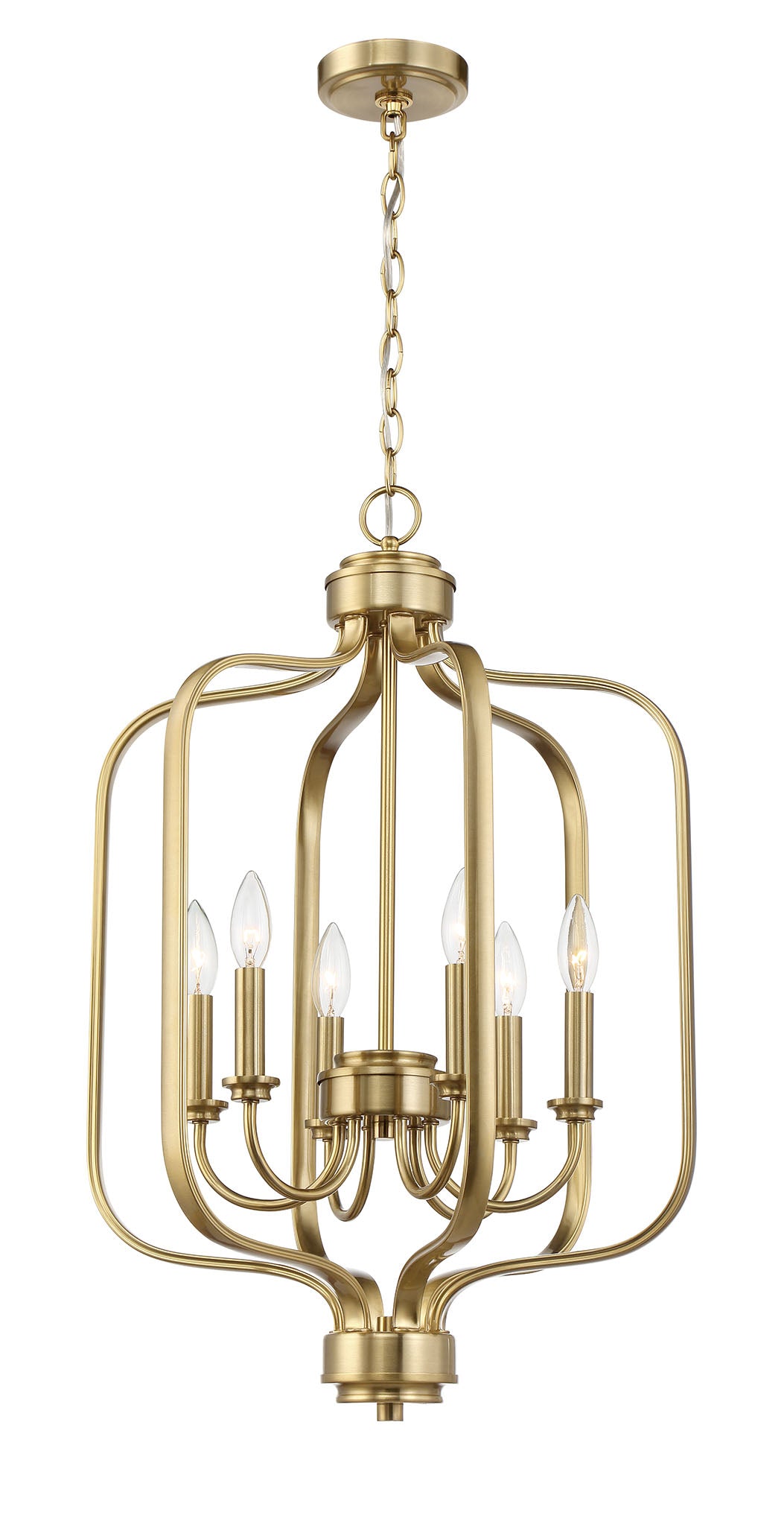 50536-SB - Bolden 6 Light 18" Wide Foyer Light - Satin Brass