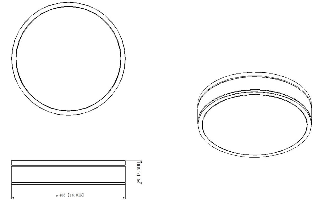 1012F16-BN-LED - Ballord 1 Light Flush 16" Mount - Brushed Nickel