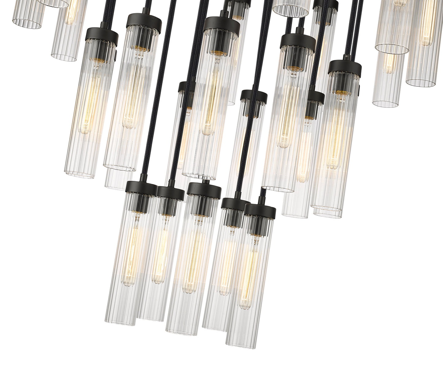 740P-27R-MB - Beau 27 Light 36" Chandelier - Matte Black