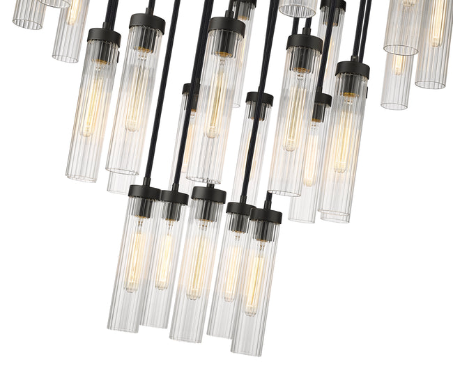 740P-27R-MB - Beau 27 Light 36" Chandelier - Matte Black