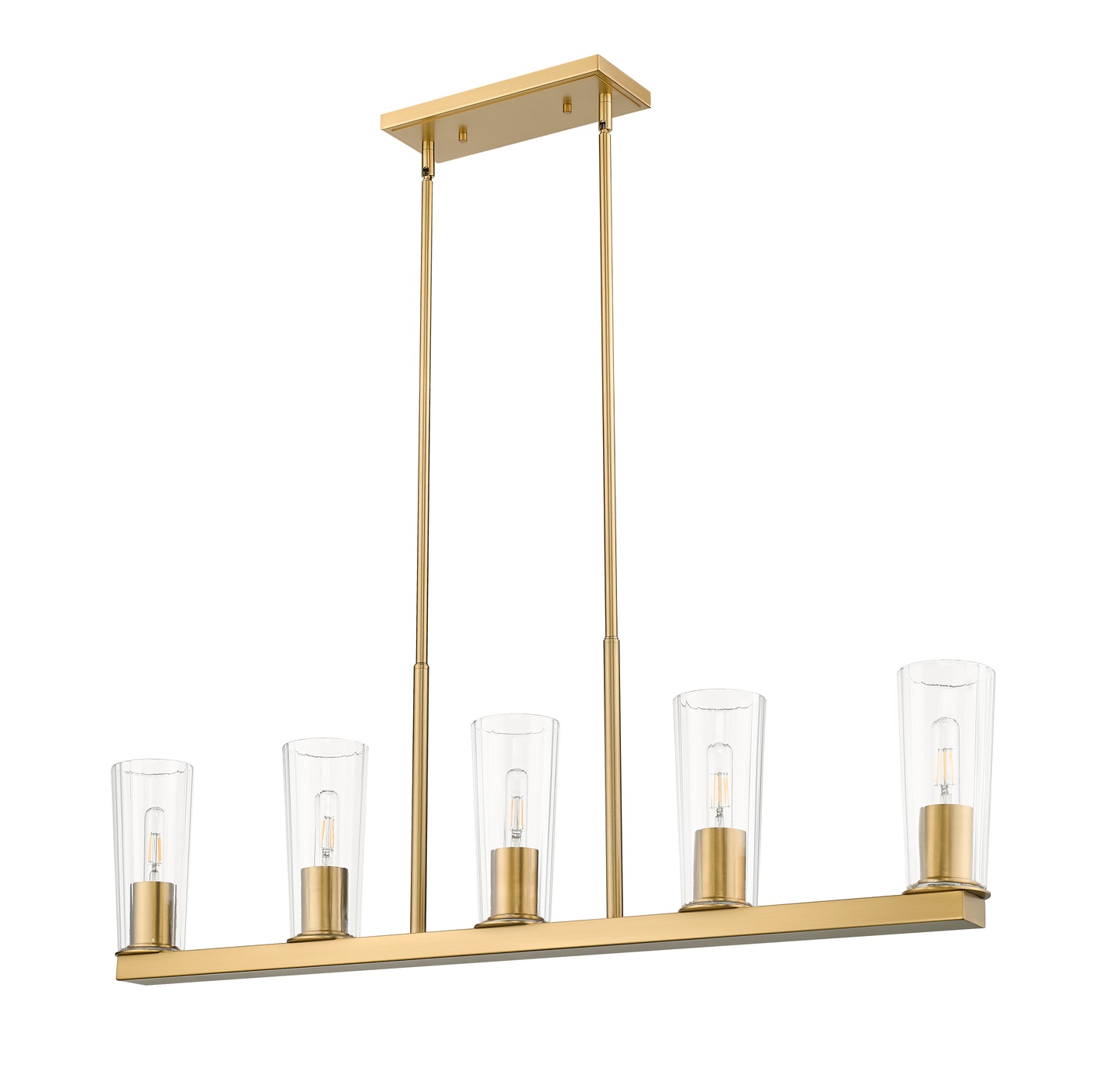 826-5L-MGLD - Titus 5 Light Linear 44" Chandelier - Modern Gold