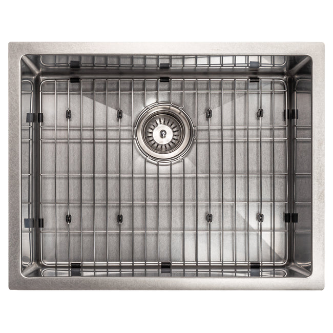 SRS-27S - 27" Meribel Undermount Single Bowl Satin Stainless Steel Kitchen Sink with Bottom Grid