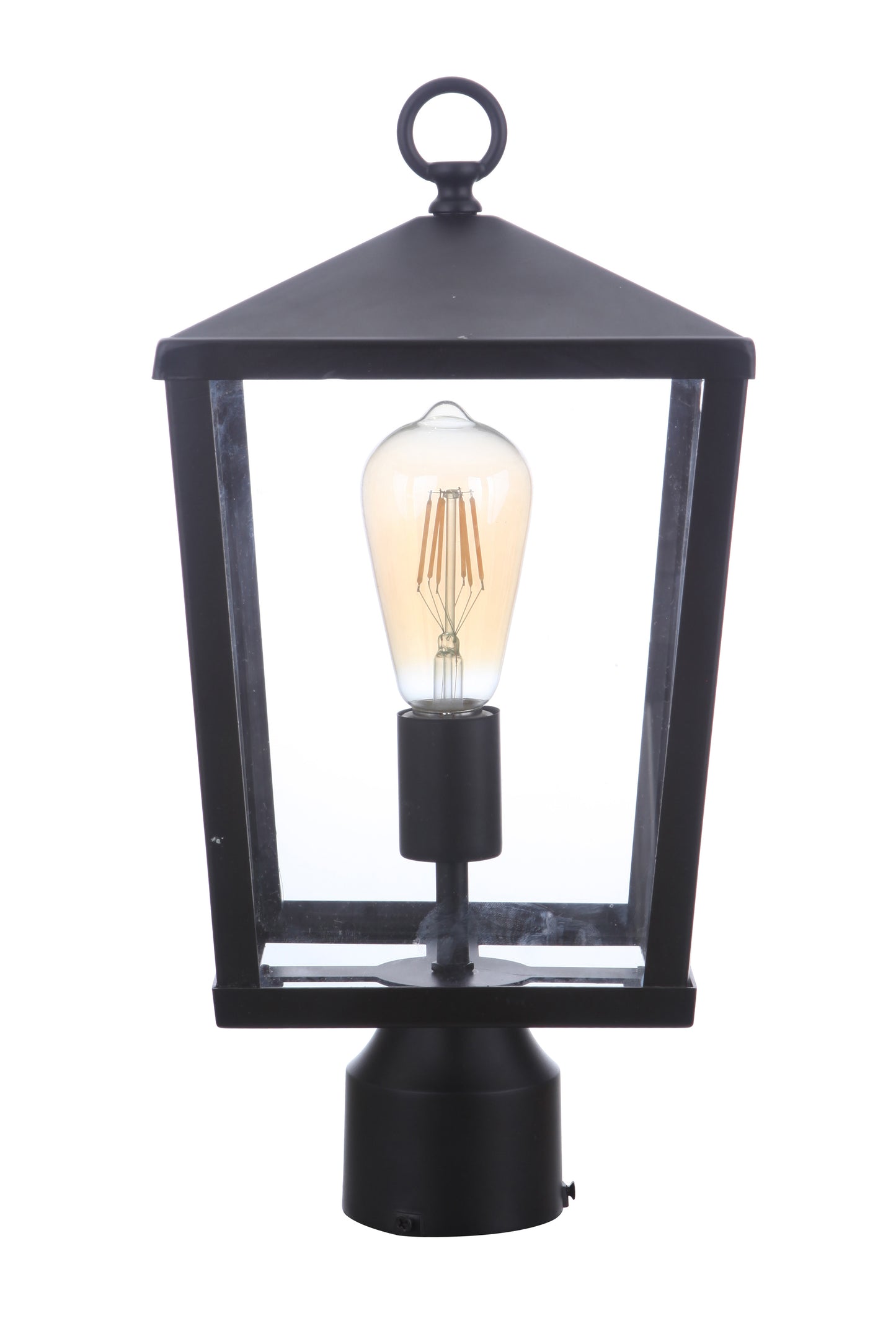 ZA4615-MN - Olsen 1 Light 16" High Post Mount - Midnight