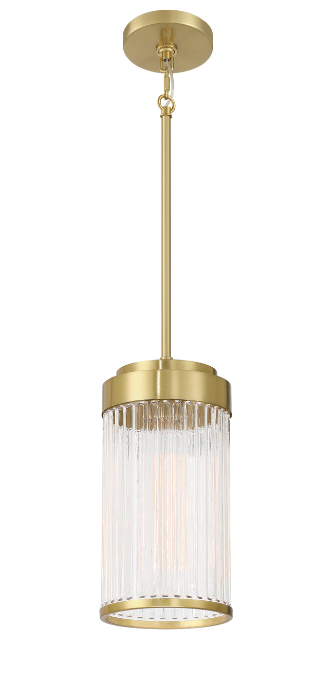 60192-SB - Whittley 1 Light 6" Wide Pendant - Satin Brass