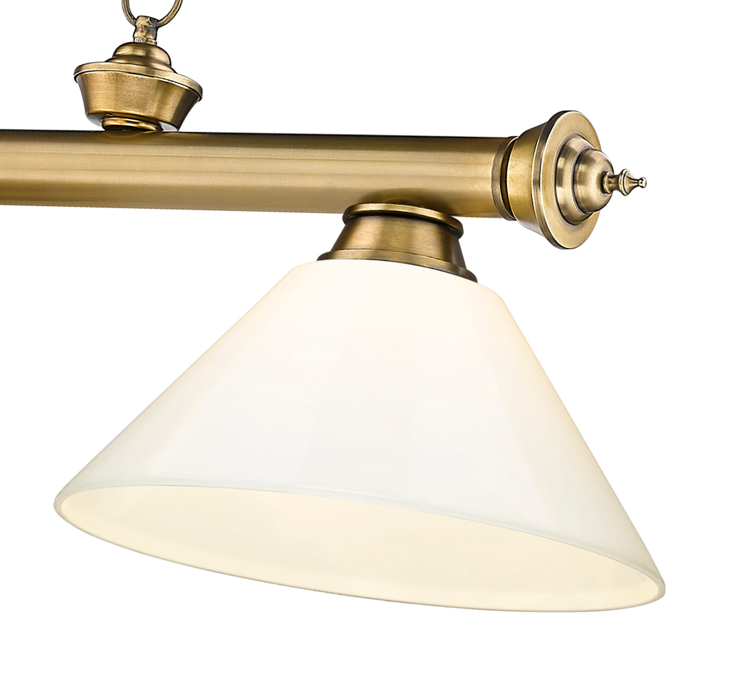 2306-3RB-PWH - Cordon 3 Light 57" Billiard - Rubbed Brass