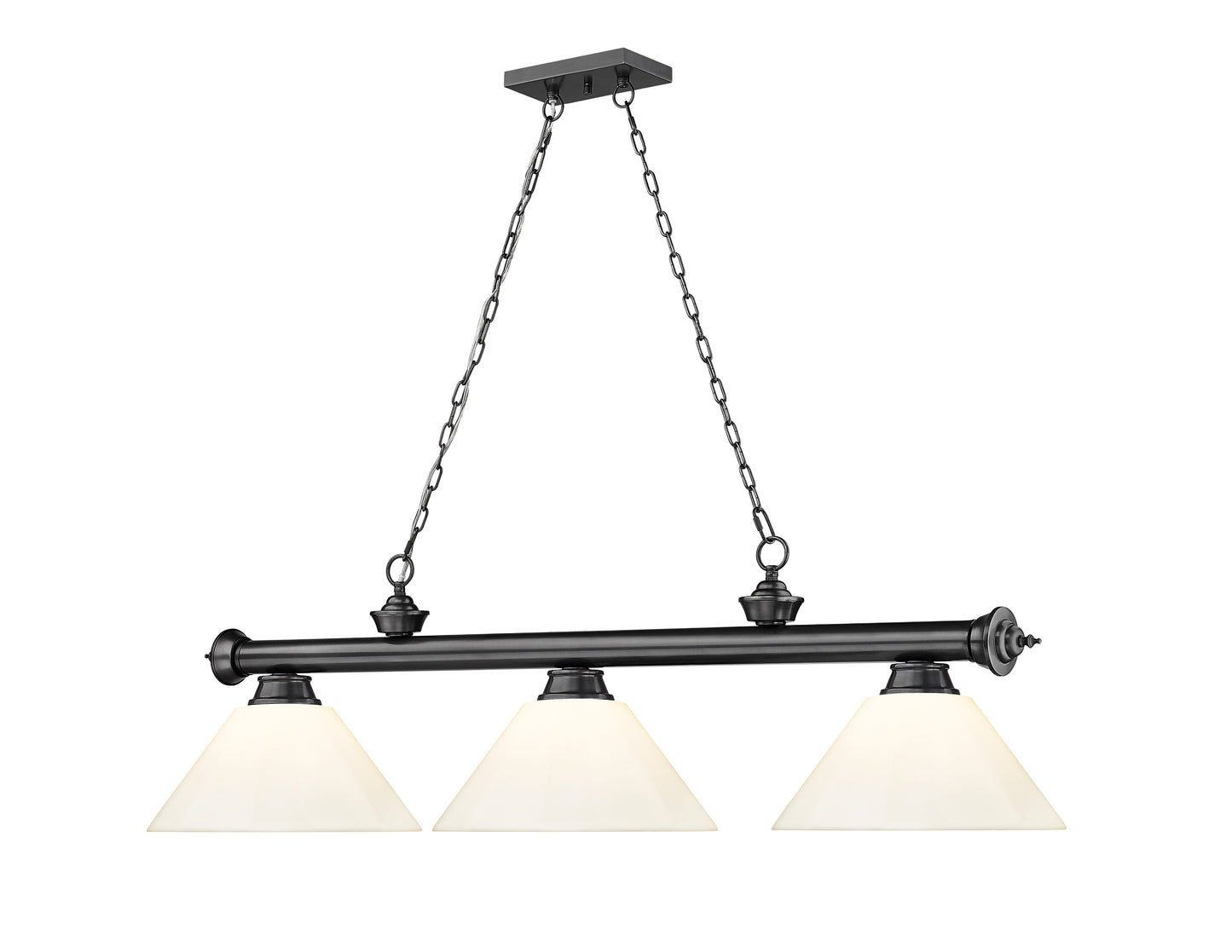 2306-3BP-PWH - Cordon 3 Light 57" Billiard - Bronze Plate
