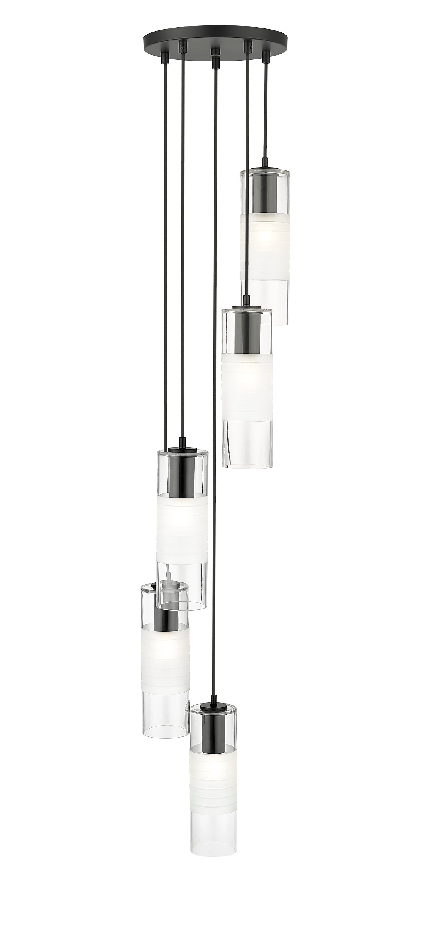 824P-5R-MB - Alton 5 Light 12" Chandelier - Matte Black