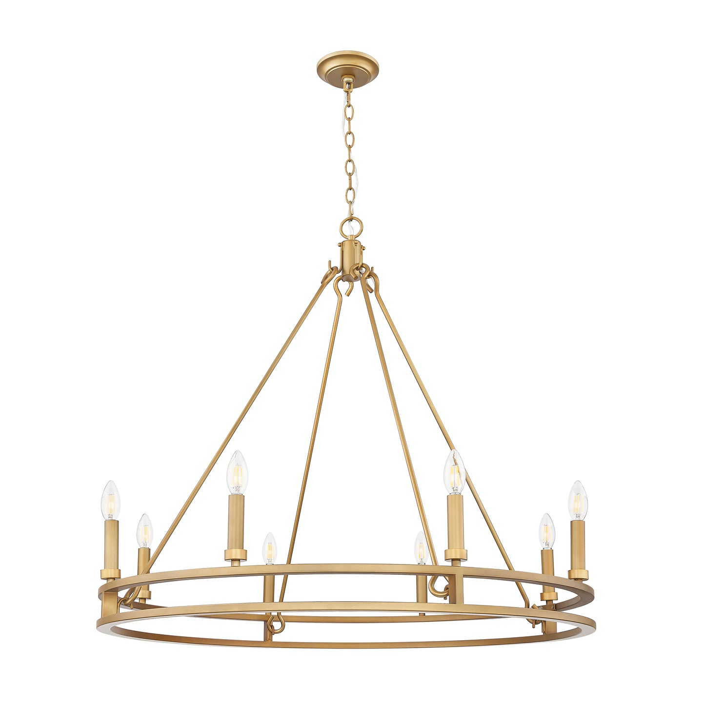 4005-8SBR - Dennison 8 Light 36" Chandelier - Signature Brass