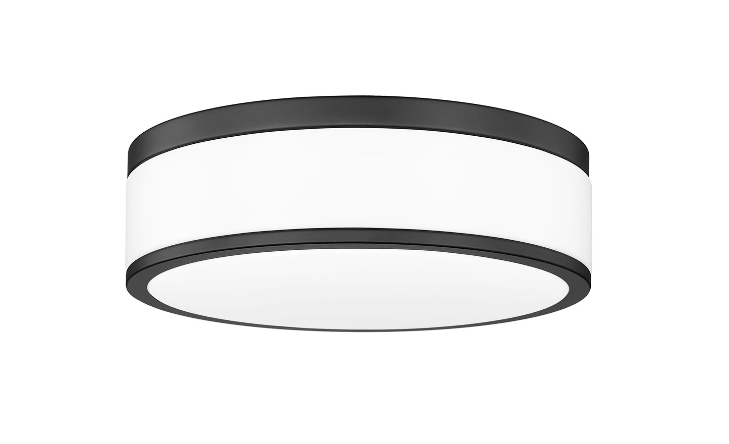 1012F12-MB-LED - Ballord 1 Light Flush 12" Mount - Matte Black