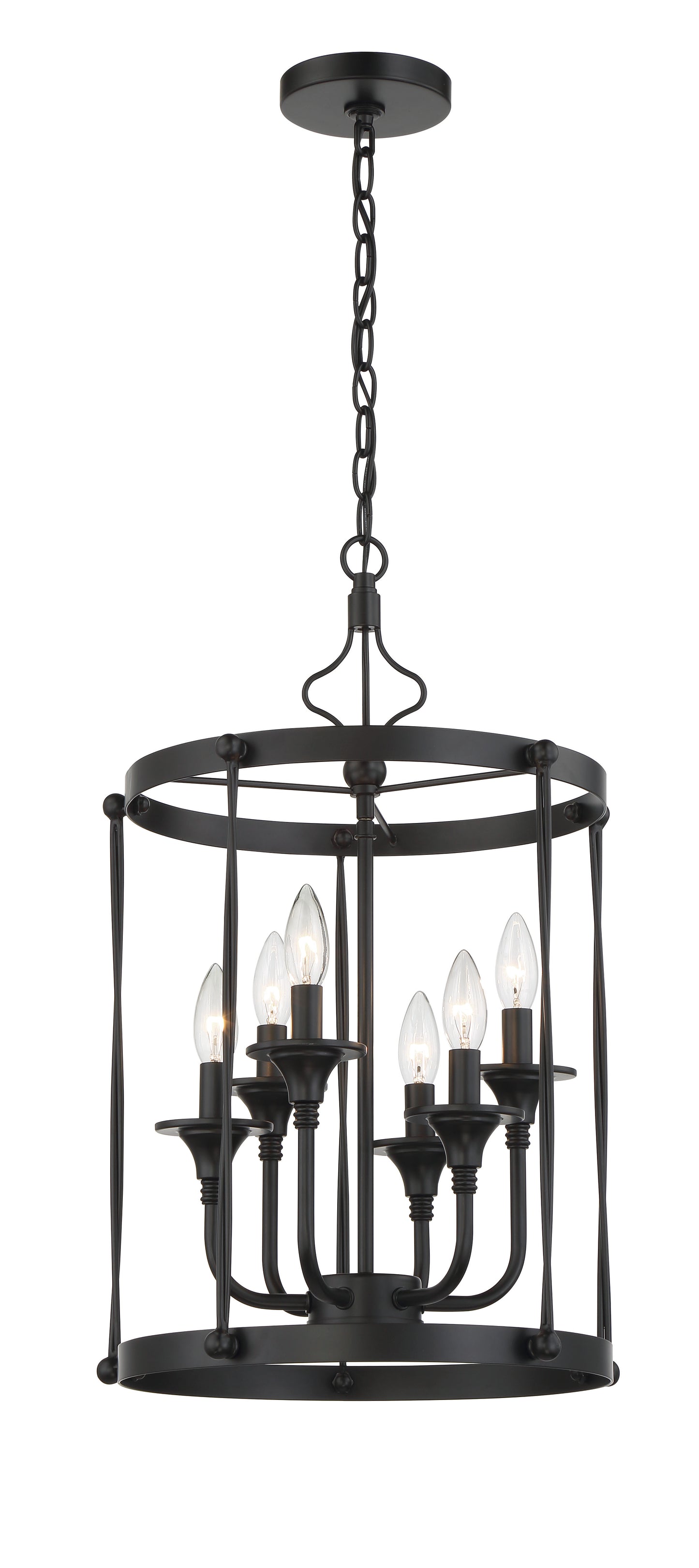 57036-FB - Jolenne 6 Light 15" Wide Foyer Light - Flat Black