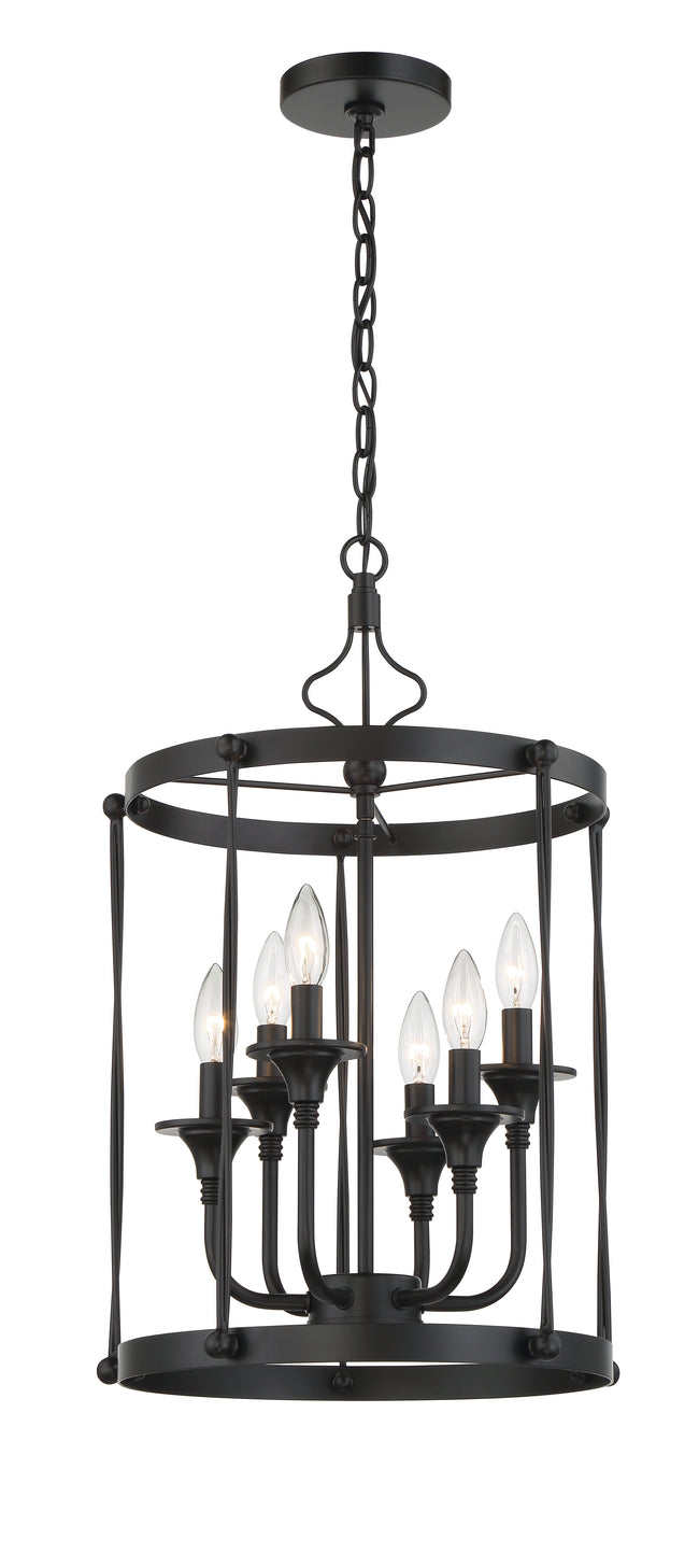 57036-FB - Jolenne 6 Light 15" Wide Foyer Light - Flat Black